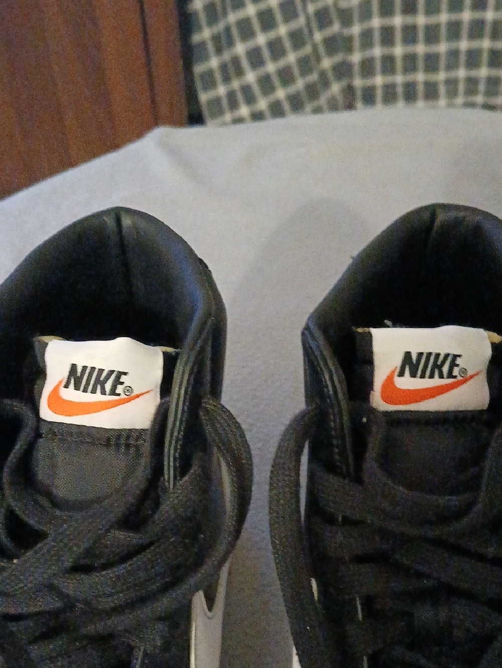 Nike Black and White High-Top Sneakers with Orange Swoosh - Picture 7 of 16